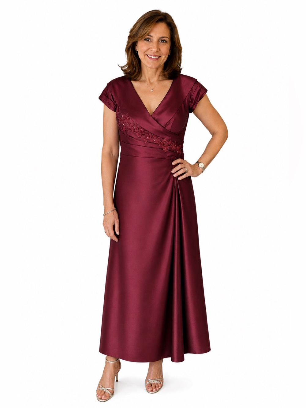 Jade by Jasmine Burgundy-Wine Evening Formal Dress Gown Size 14